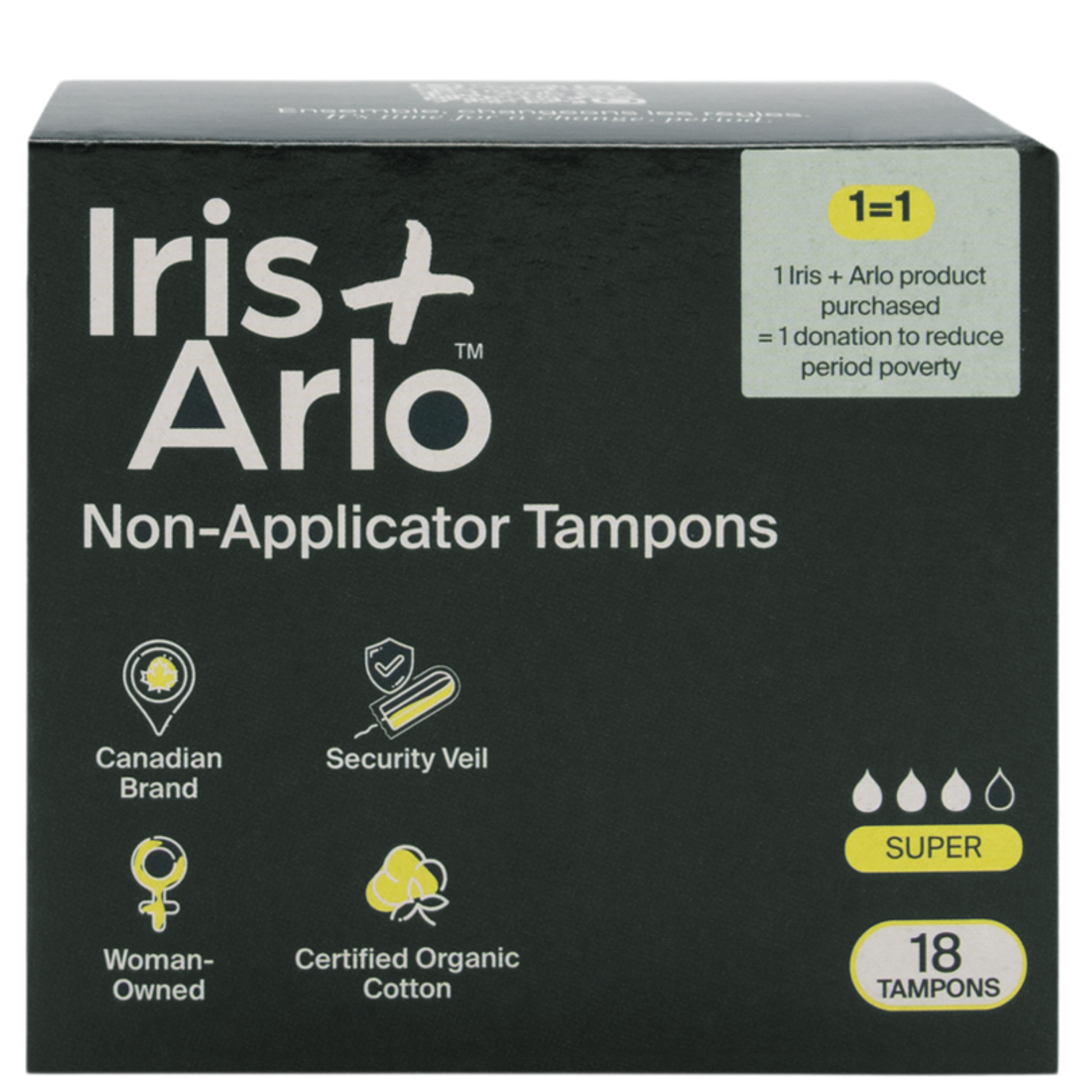 100% Organic Cotton Non-Applicator Tampons - Super