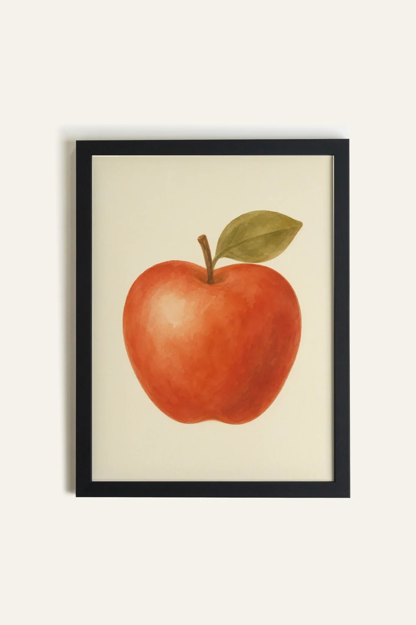 RED APPLE, Artwork on Stretched Canvas, Framed Black (collective)