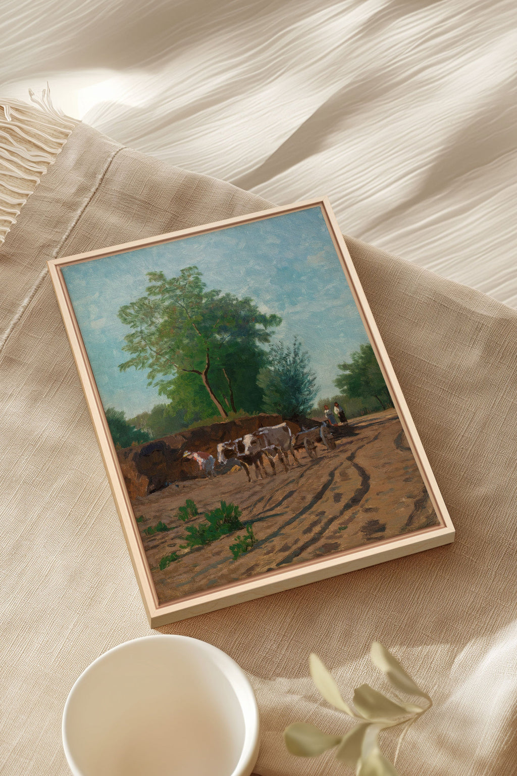 VILLAGE ROAD, Stretched Canvas Artwork