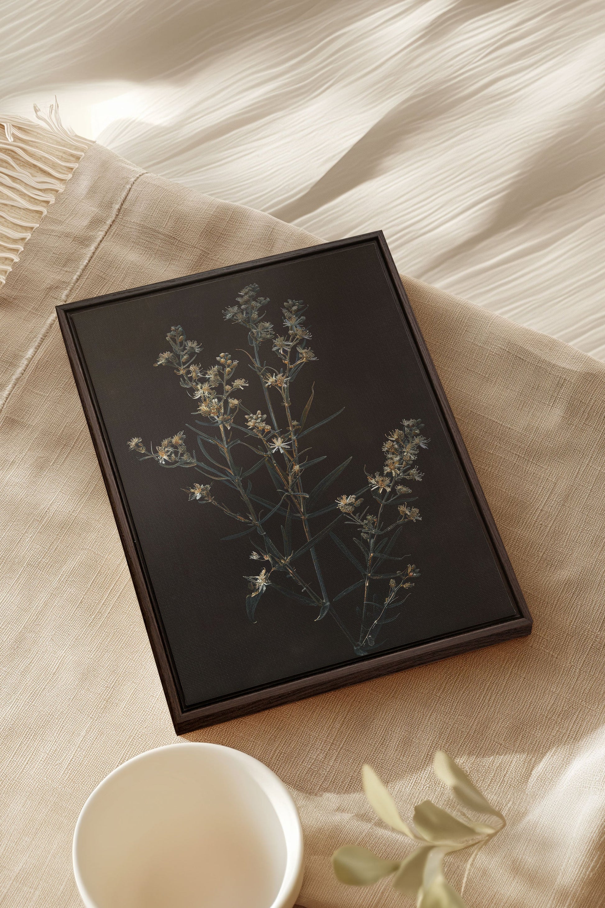 SILVER FLOWER, Stretched Canvas Artwork