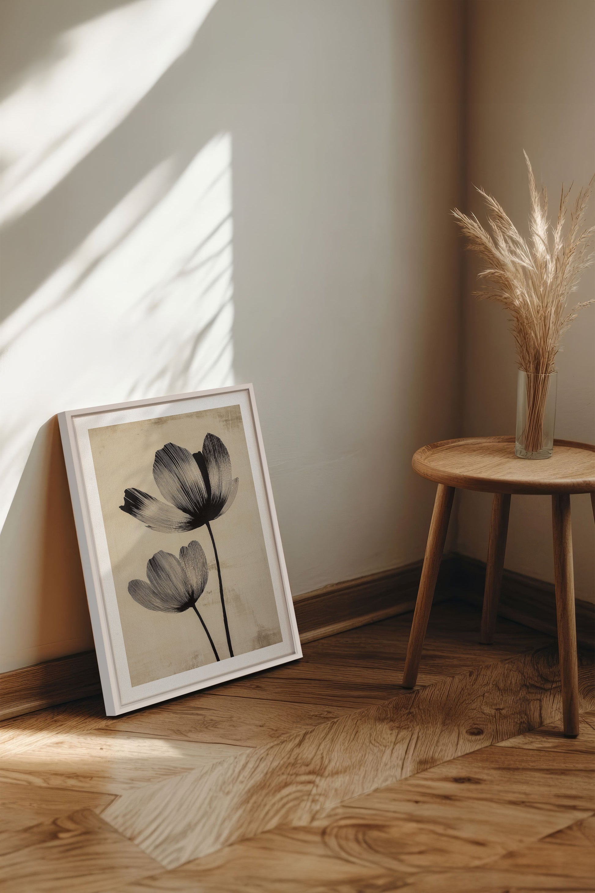 EBONY FLOWERS, Stretched Canvas Artwork