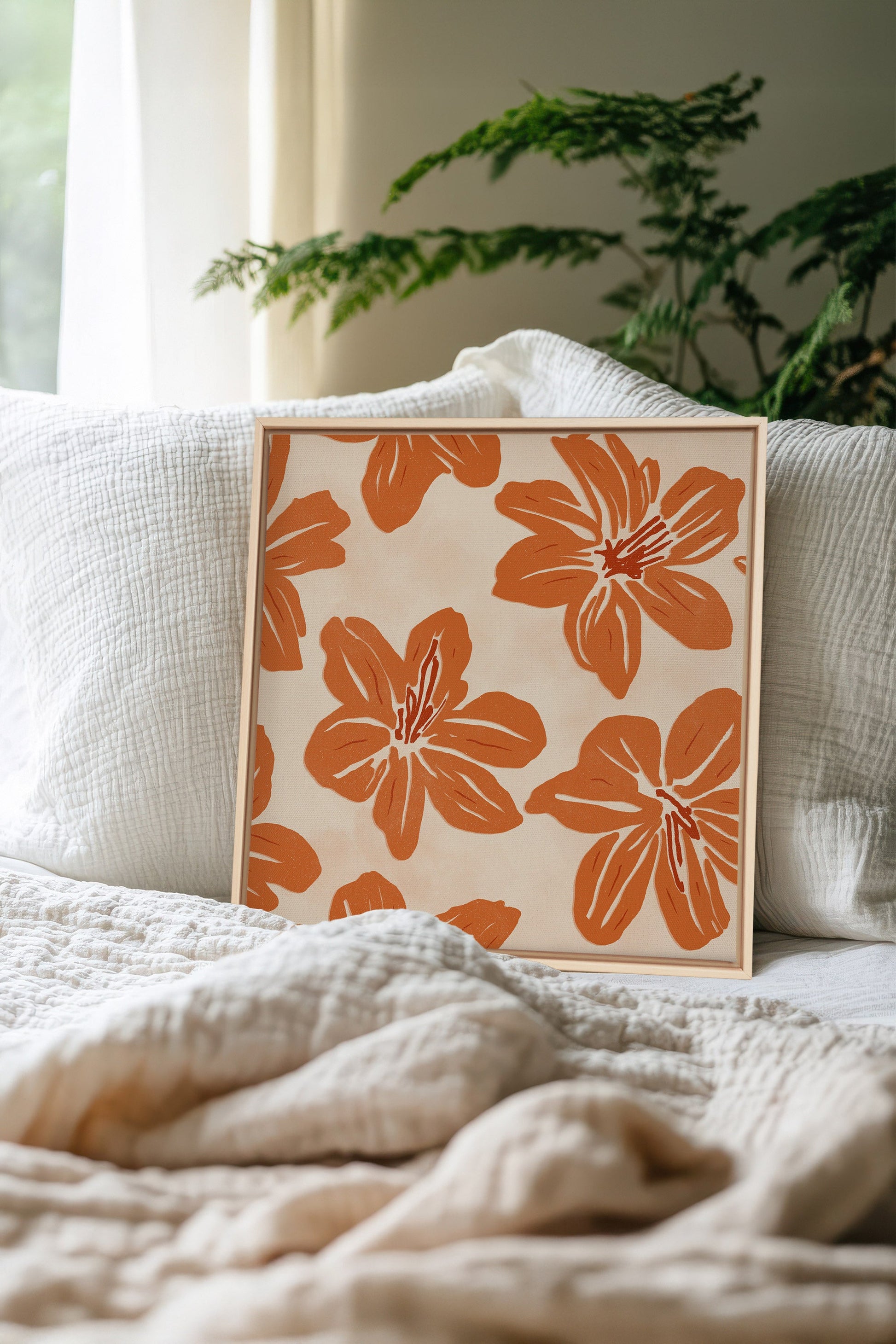 FLORAL RAY, Stretched Canvas Artwork