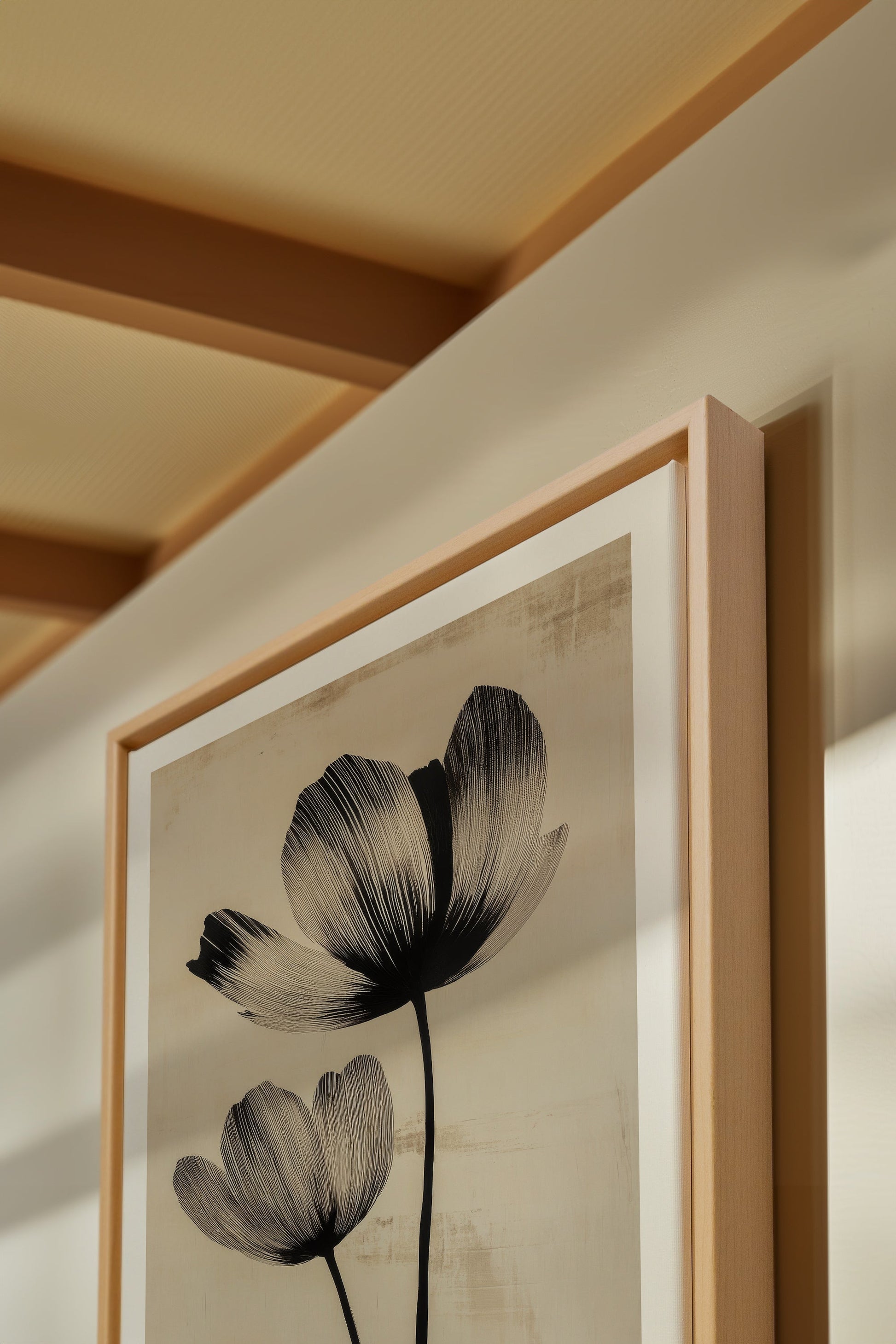 EBONY FLOWERS, Stretched Canvas Artwork