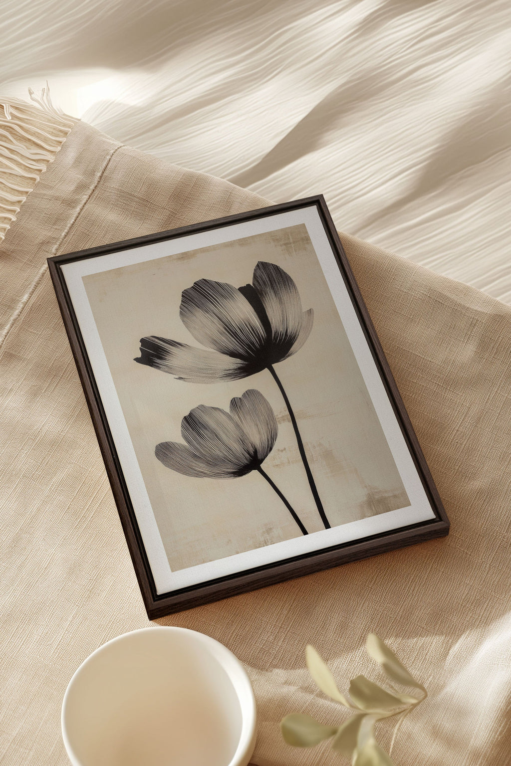 EBONY FLOWERS, Stretched Canvas Artwork