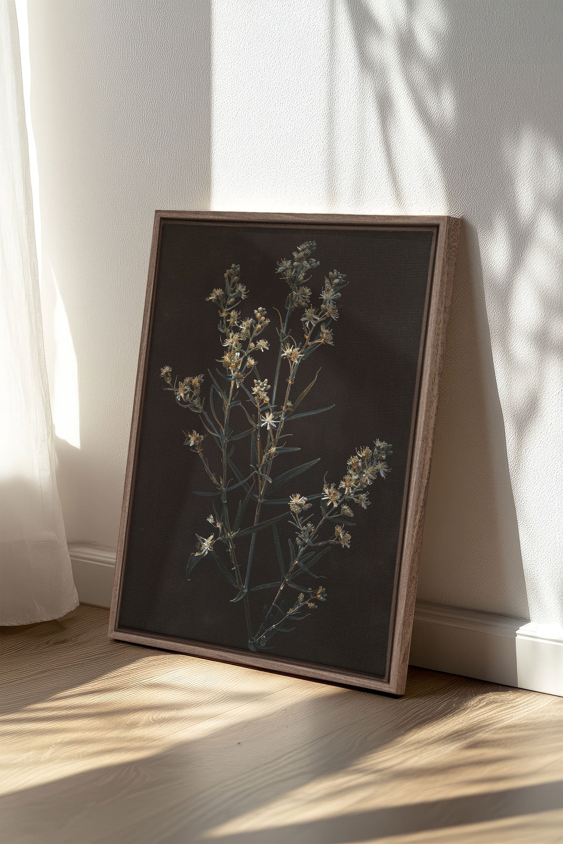 SILVER FLOWER, Stretched Canvas Artwork
