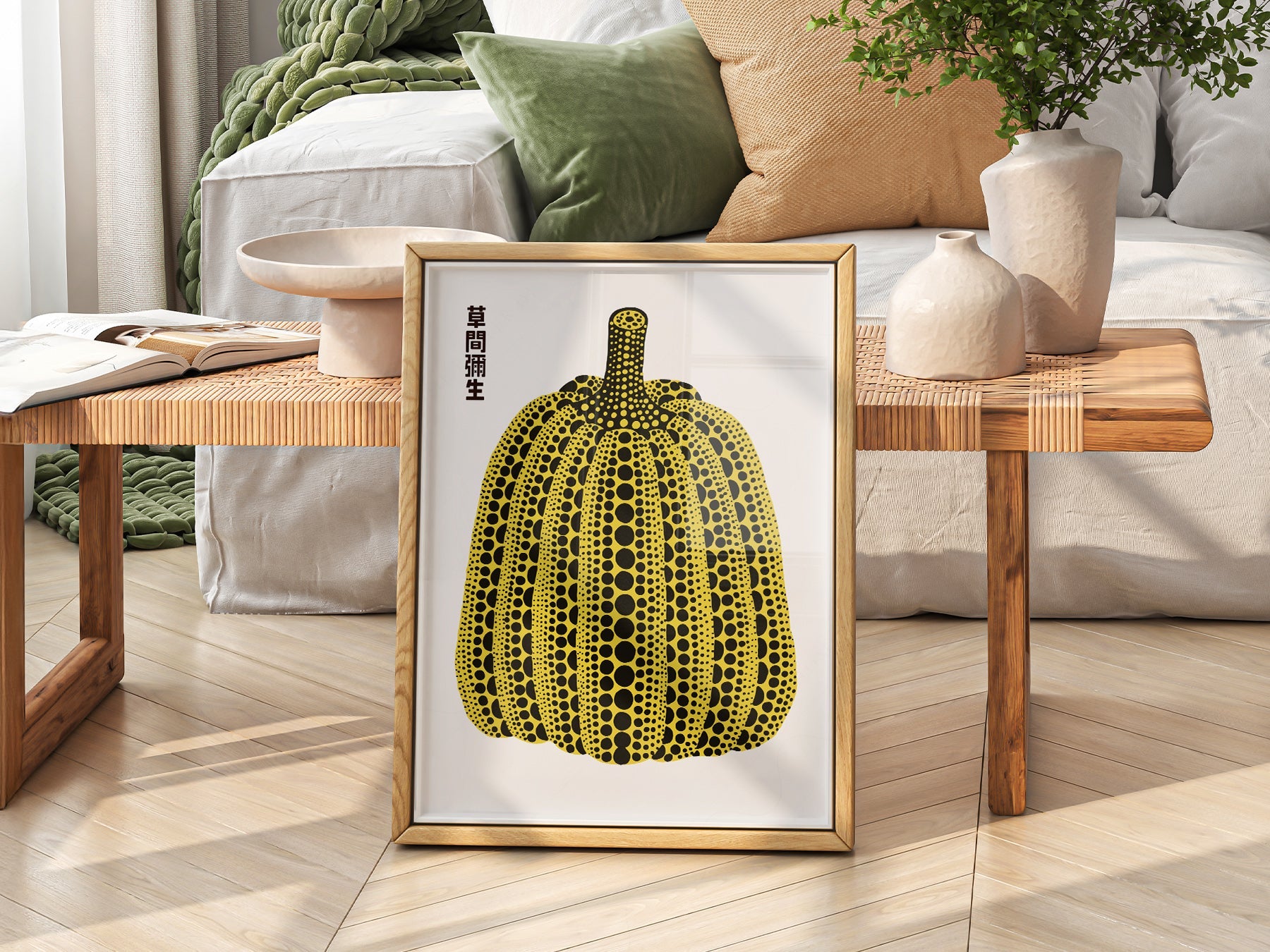 Yayoi Kusama Yellow Pumpkin Art Print – Contemporary Japanese Wall Art