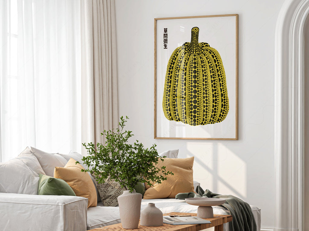 Yayoi Kusama Yellow Pumpkin Art Print – Contemporary Japanese Wall Art