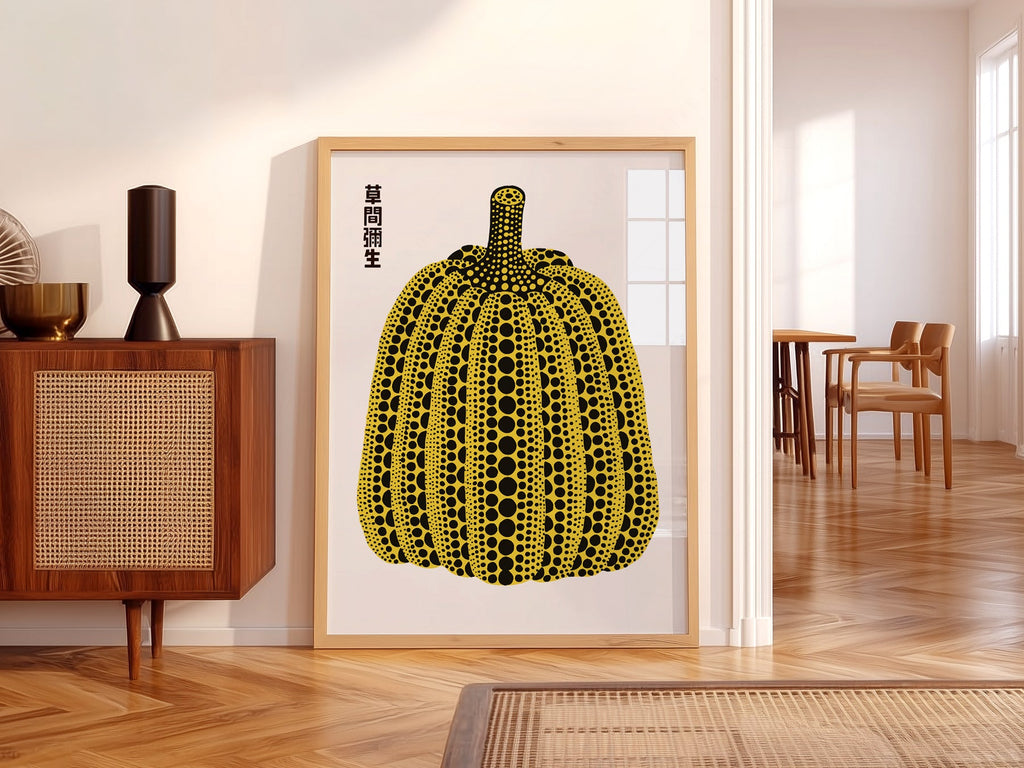 Yayoi Kusama Yellow Pumpkin Art Print – Contemporary Japanese Wall Art