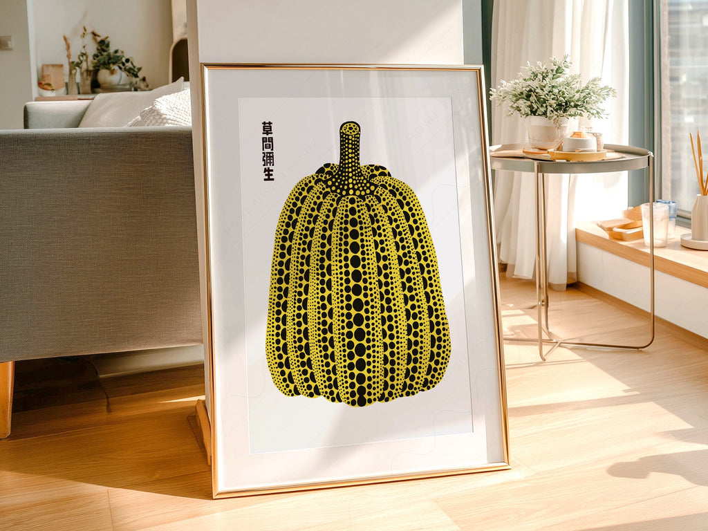 Yayoi Kusama Yellow Pumpkin Art Print – Contemporary Japanese Wall Art