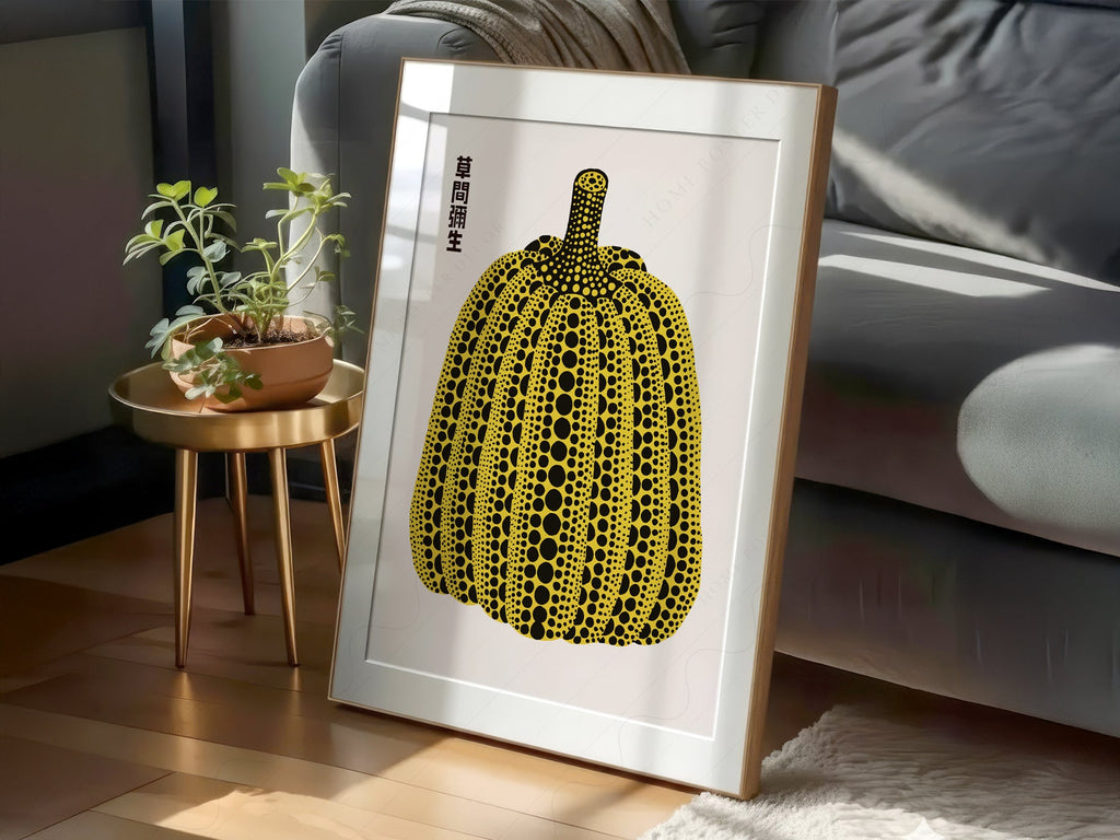 Yayoi Kusama Yellow Pumpkin Art Print – Contemporary Japanese Wall Art