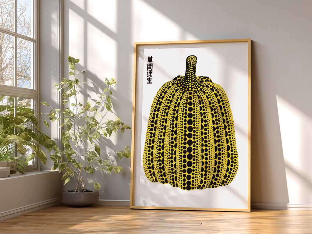 Yayoi Kusama Yellow Pumpkin Art Print – Contemporary Japanese Wall Art