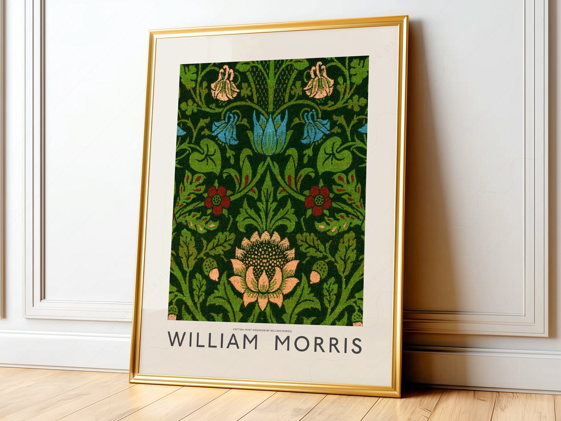 William Morris Floral Cotton Print – Arts and Crafts Wall Art Poster
