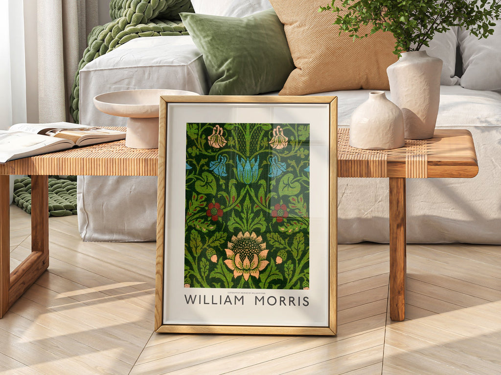 William Morris Floral Cotton Print – Arts and Crafts Wall Art Poster