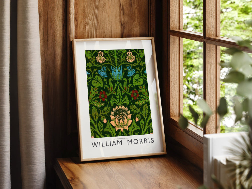 William Morris Floral Cotton Print – Arts and Crafts Wall Art Poster