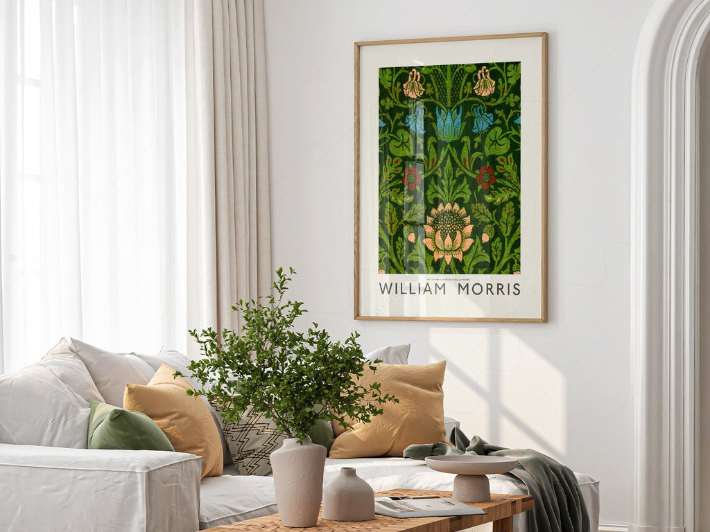 William Morris Floral Cotton Print – Arts and Crafts Wall Art Poster