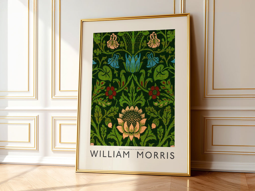 William Morris Floral Cotton Print – Arts and Crafts Wall Art Poster