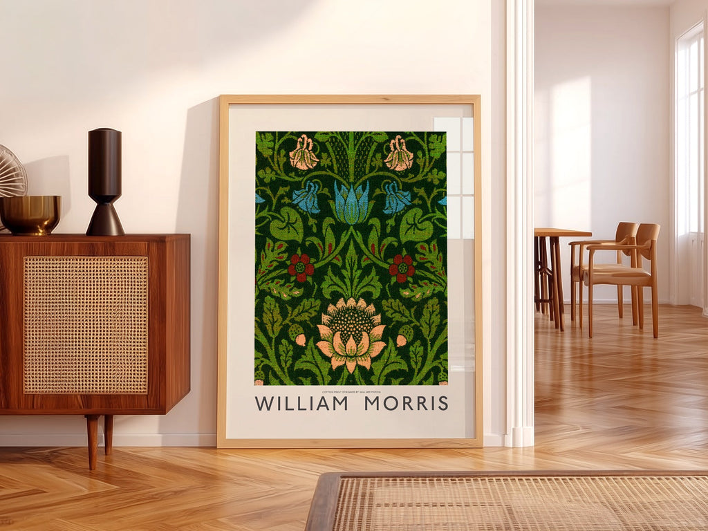 William Morris Floral Cotton Print – Arts and Crafts Wall Art Poster