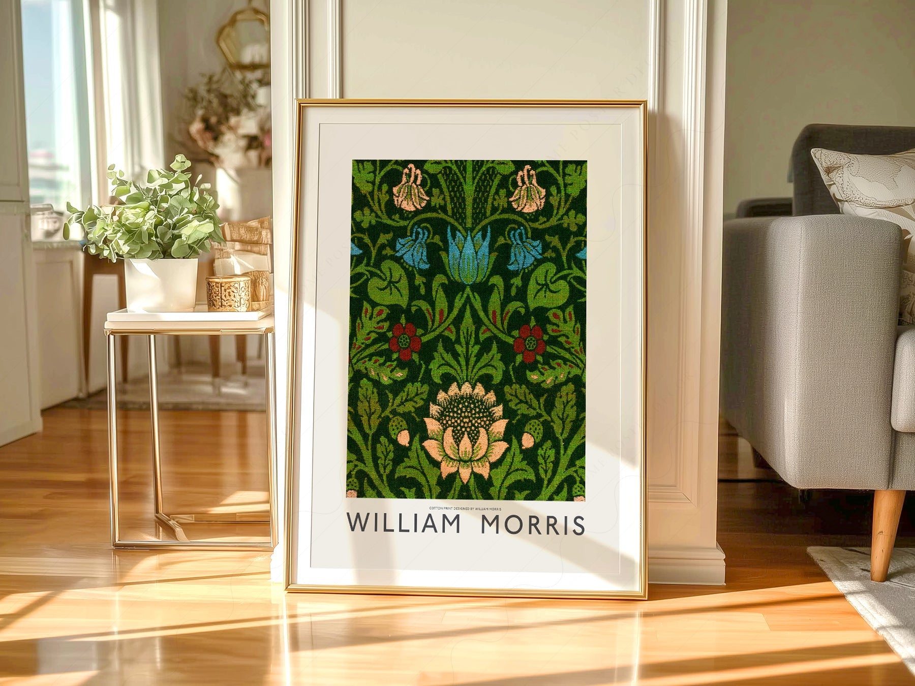 William Morris Floral Cotton Print – Arts and Crafts Wall Art Poster