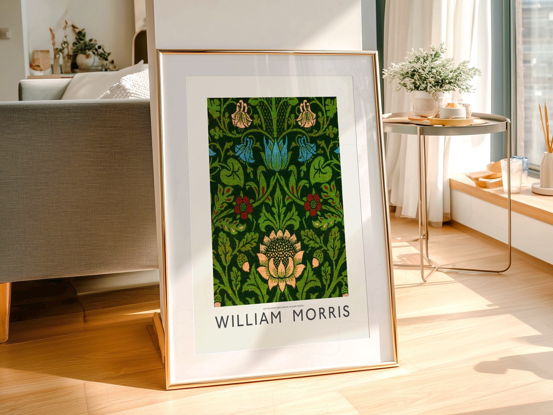 William Morris Floral Cotton Print – Arts and Crafts Wall Art Poster
