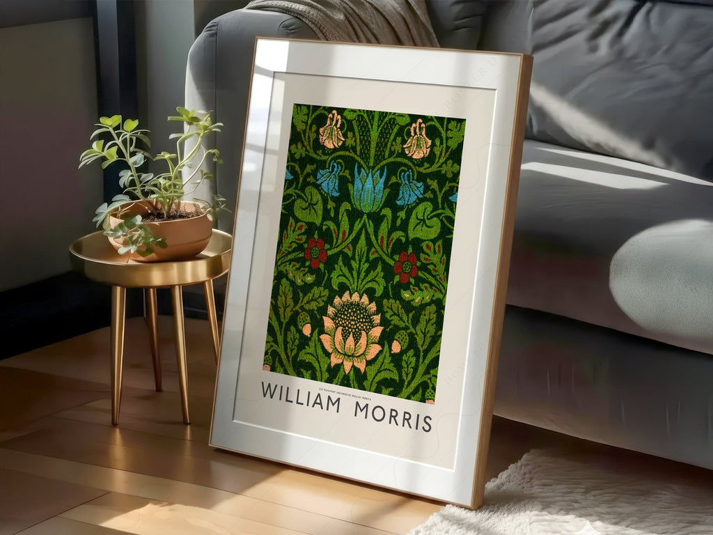 William Morris Floral Cotton Print – Arts and Crafts Wall Art Poster