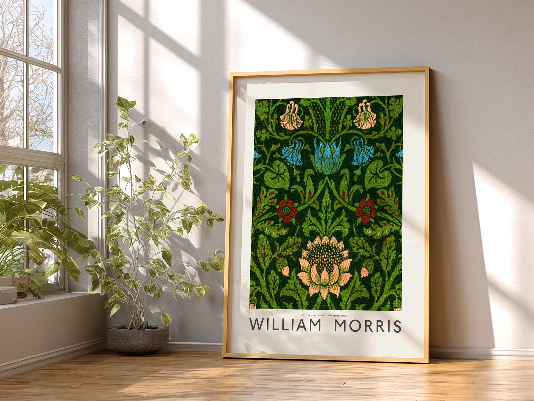 William Morris Floral Cotton Print – Arts and Crafts Wall Art Poster