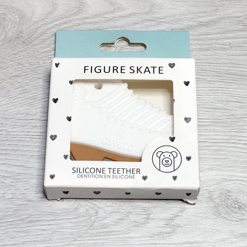 NOUVEAU - Anneau de dentition en silicone Cay and Co en forme de patin artistique