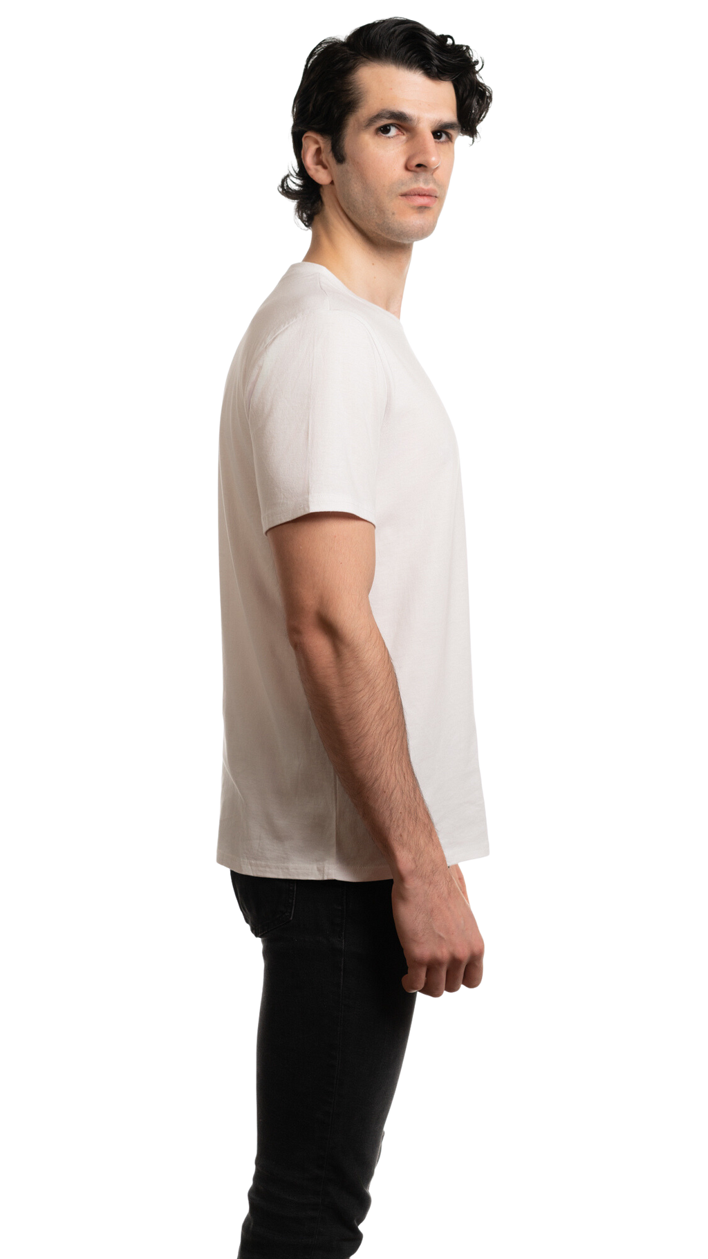 T-shirt ras du cou en mélange de coton pour homme
