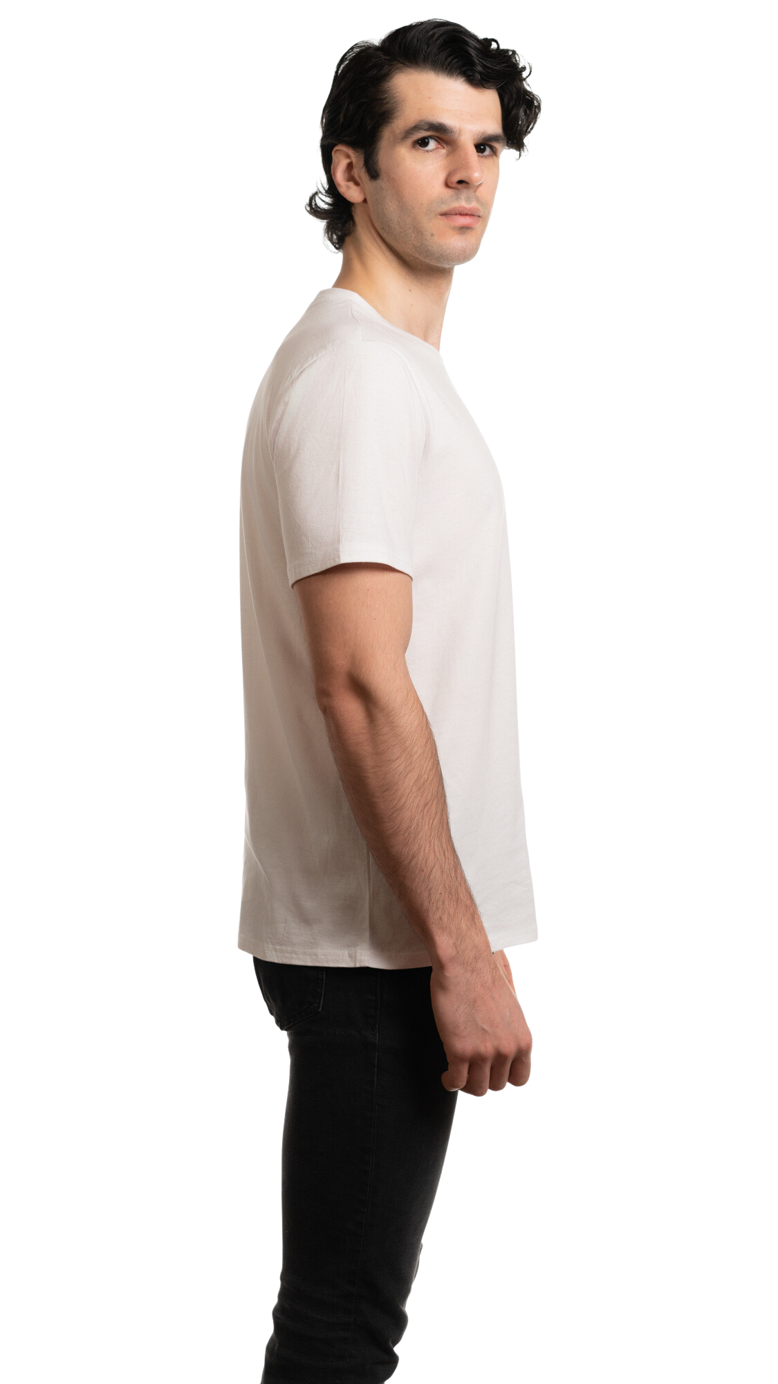 T-shirt ras du cou en mélange de coton pour homme