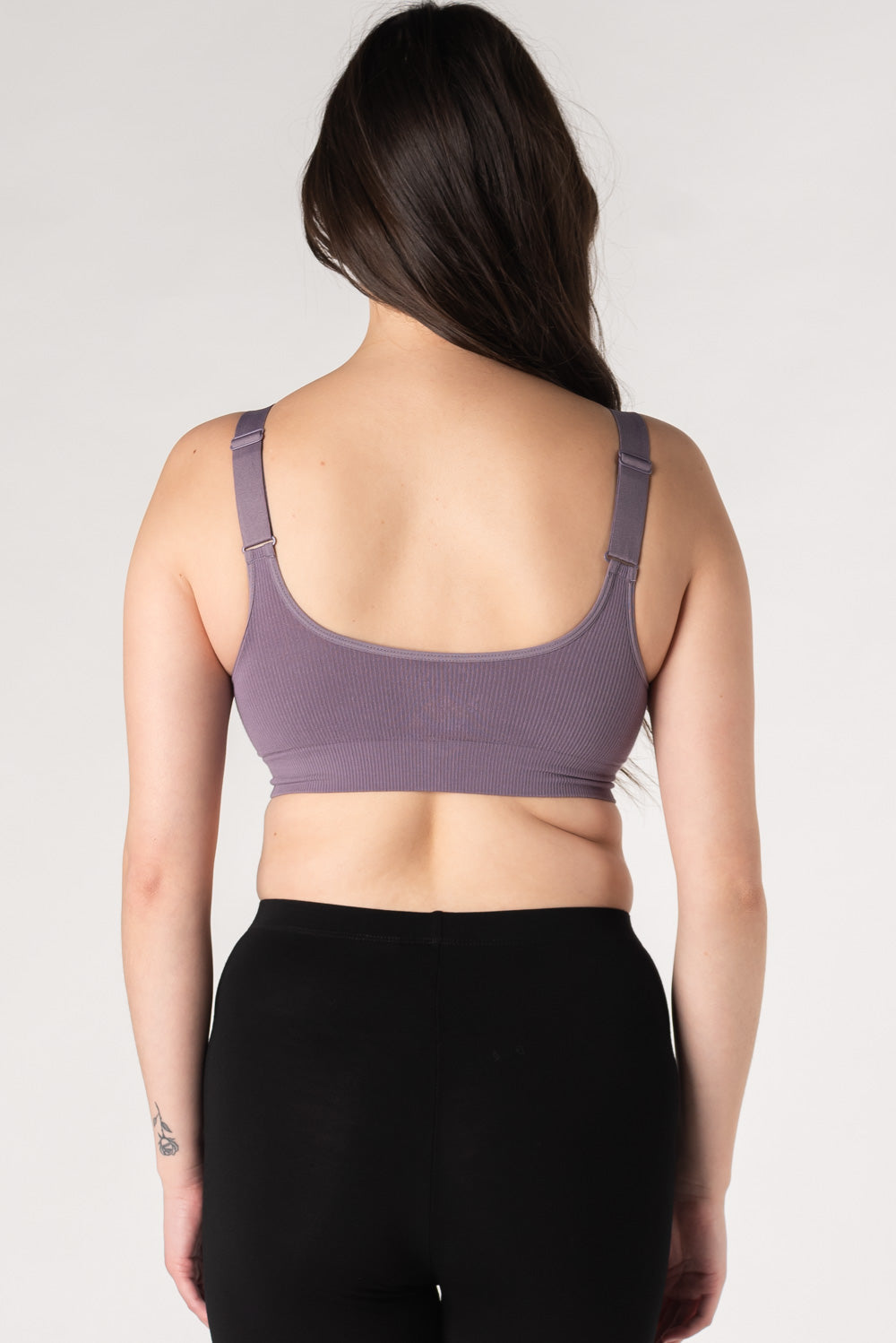 Ribbed Contour Bamboo Bralette - Dusty Purple