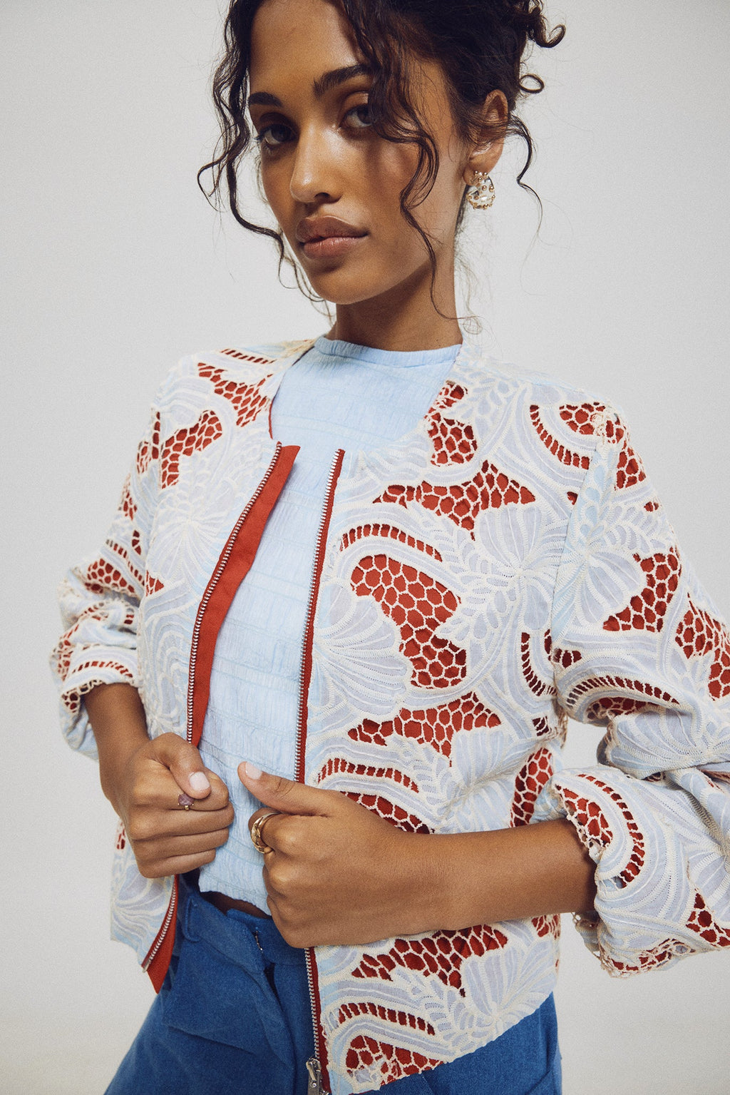 Lace Bomber Jacket