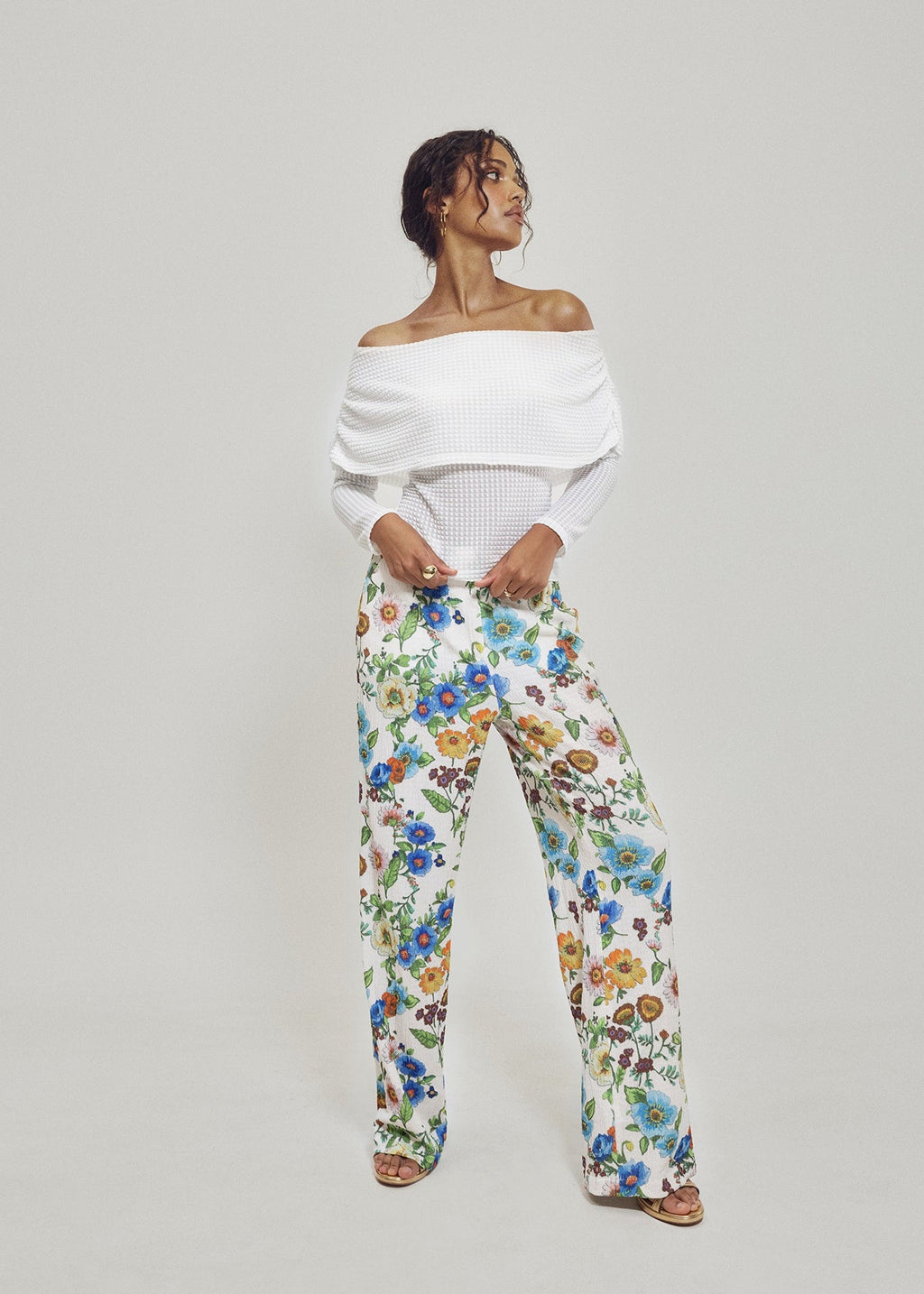 Antique Floral Wide Leg Pants