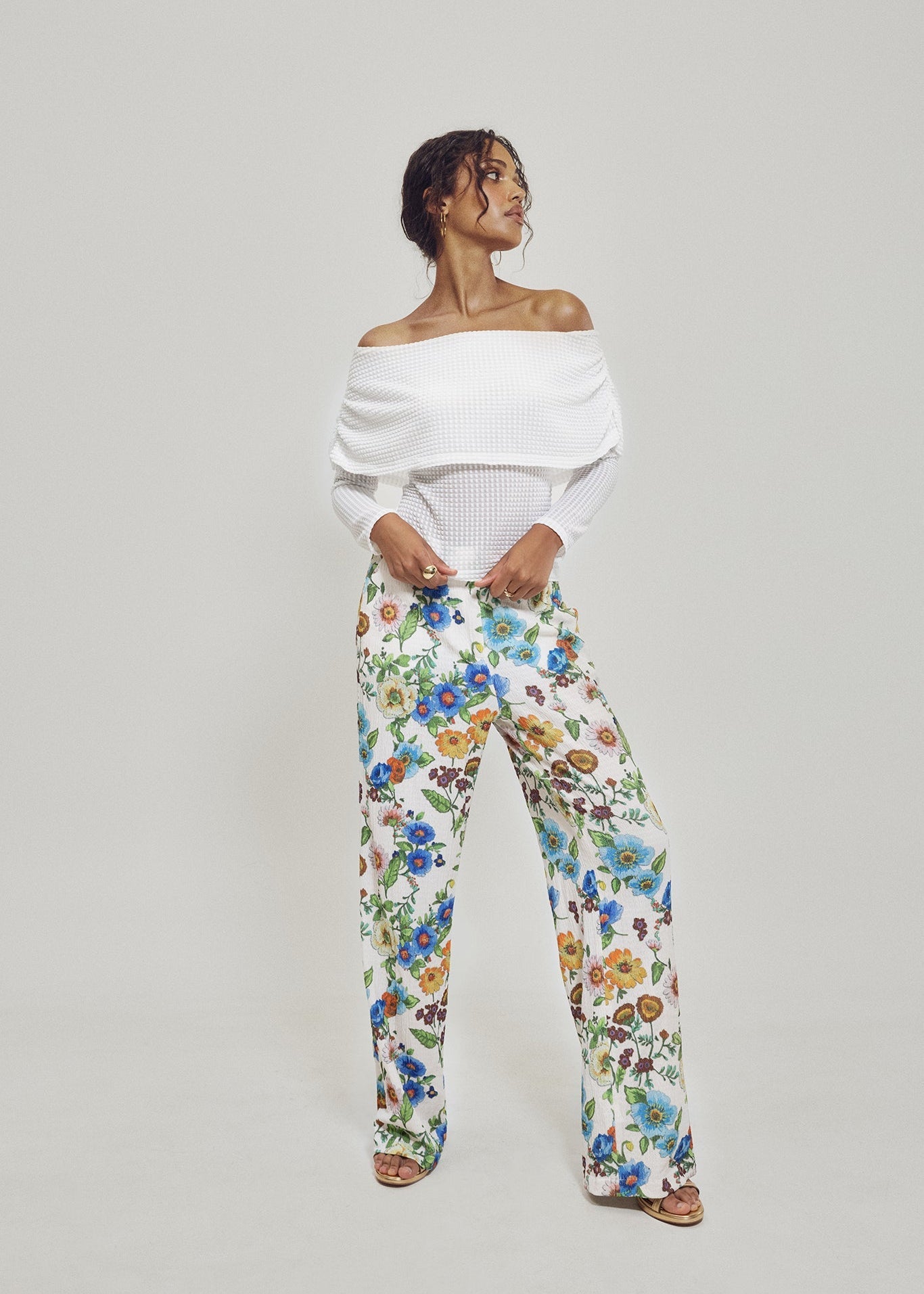 Antique Floral Wide Leg Pants