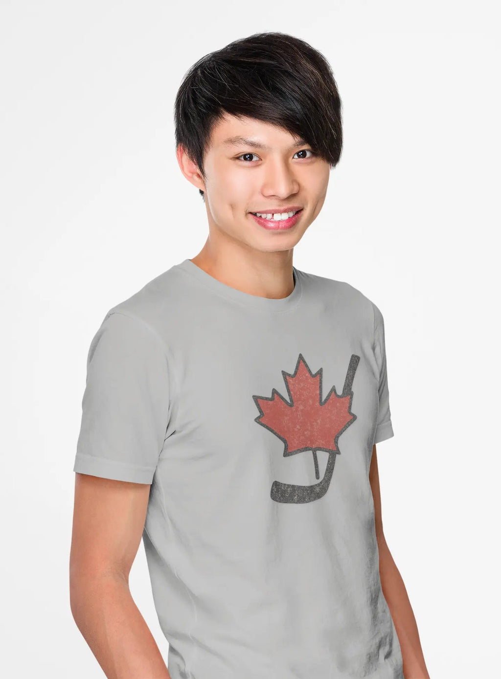 T-shirt vintage feuille d'érable du Canada pour jeunes, style vieilli, idéal pour les fans de hockey