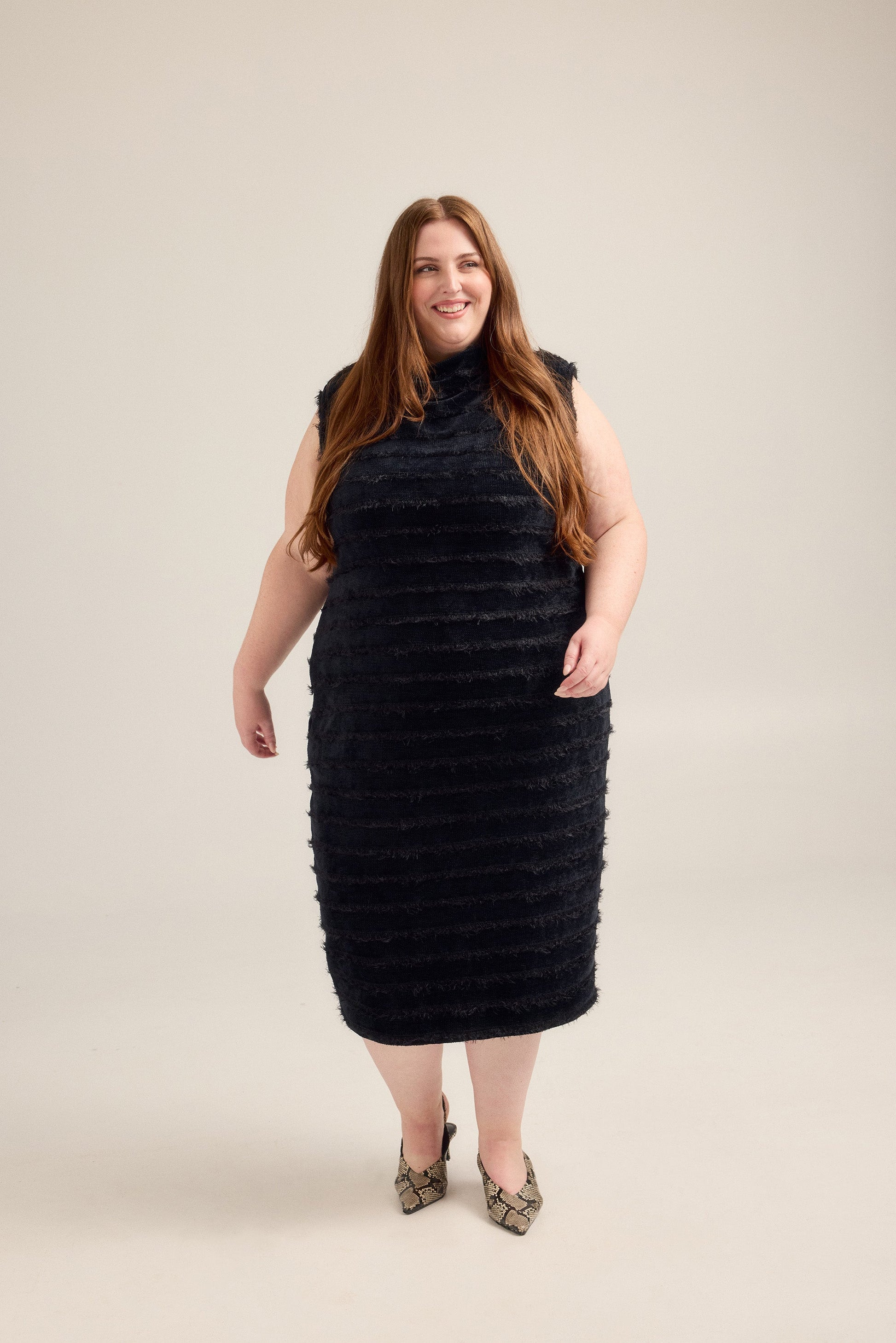 Textured Knit Midi Dress
