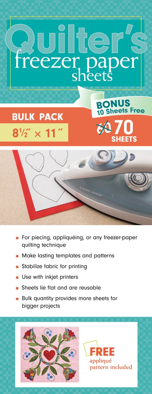 Feuilles de papier pour congélateur Quilters, paquet en vrac, 70 pièces