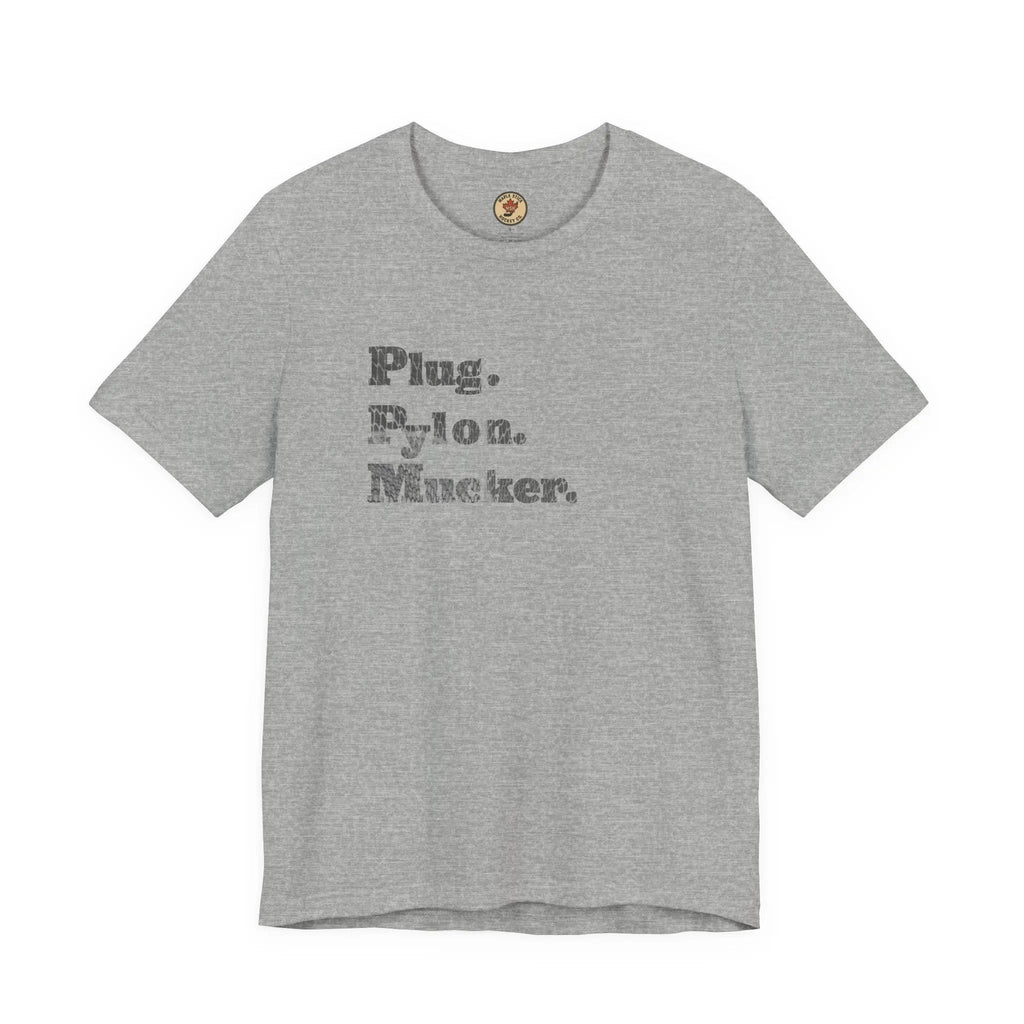 Plug Pylon Mucker T-Shirt - Hockey Hard Worker - Blue Collar Hockey - Maple Stick Hockey - True Fan Gift