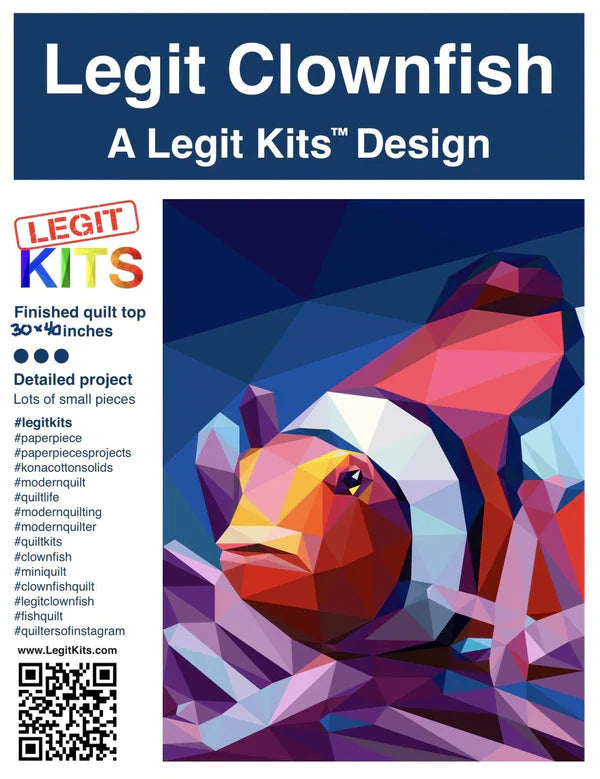 KITS LÉGITIMES, Kit de courtepointe Poisson-clown légitime (tissu uniquement)