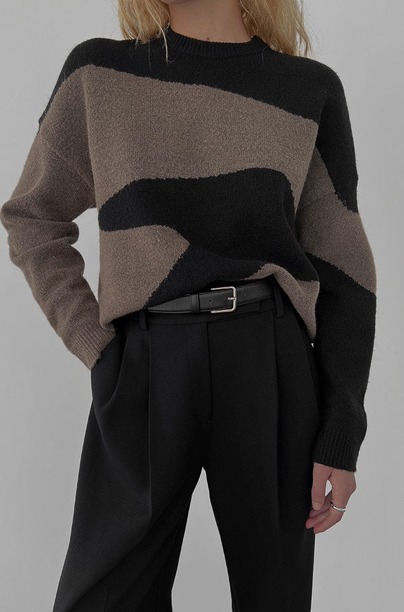 PULL INTARSIA SURDIMENSIONNÉ