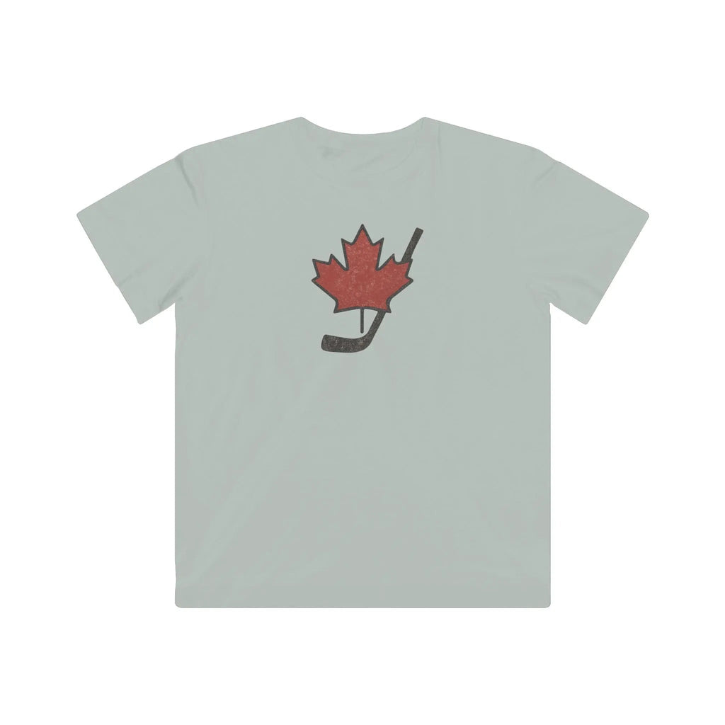 T-shirt vintage feuille d'érable du Canada pour jeunes, style vieilli, idéal pour les fans de hockey