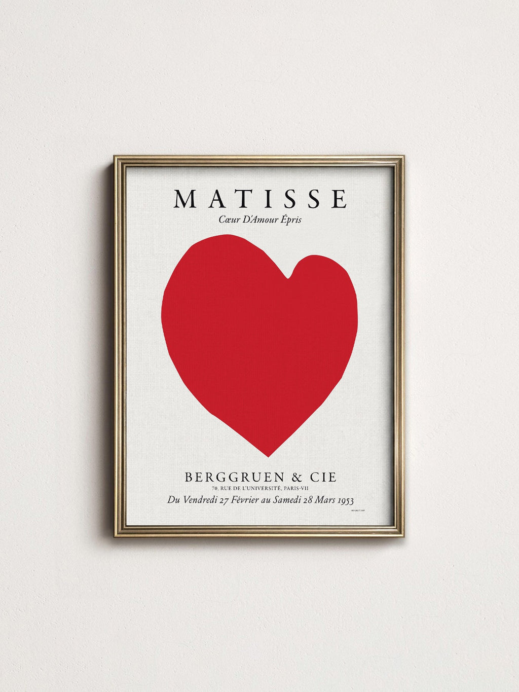 Henri Matisse Coeur D'Amour Épris Exhibition Print – Red Heart Poster
