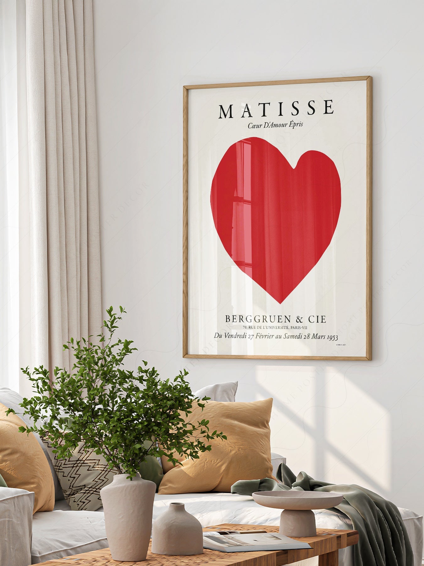 Henri Matisse Coeur D'Amour Épris Exhibition Print – Red Heart Poster