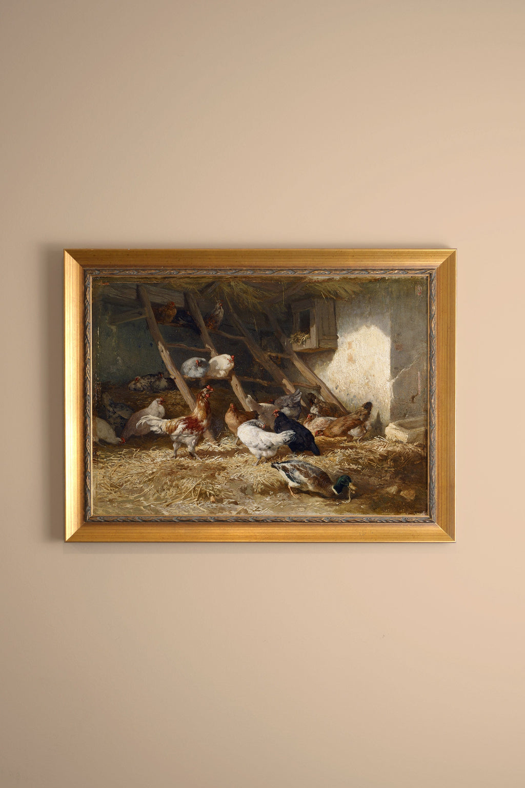 Farm Awakening, Vintage Frame Gold