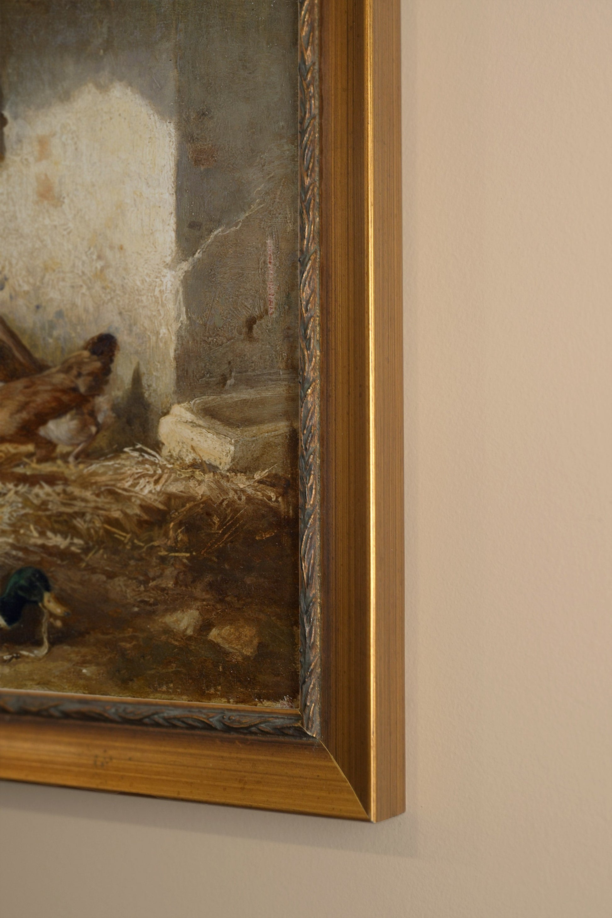 Farm Awakening, Vintage Frame Gold