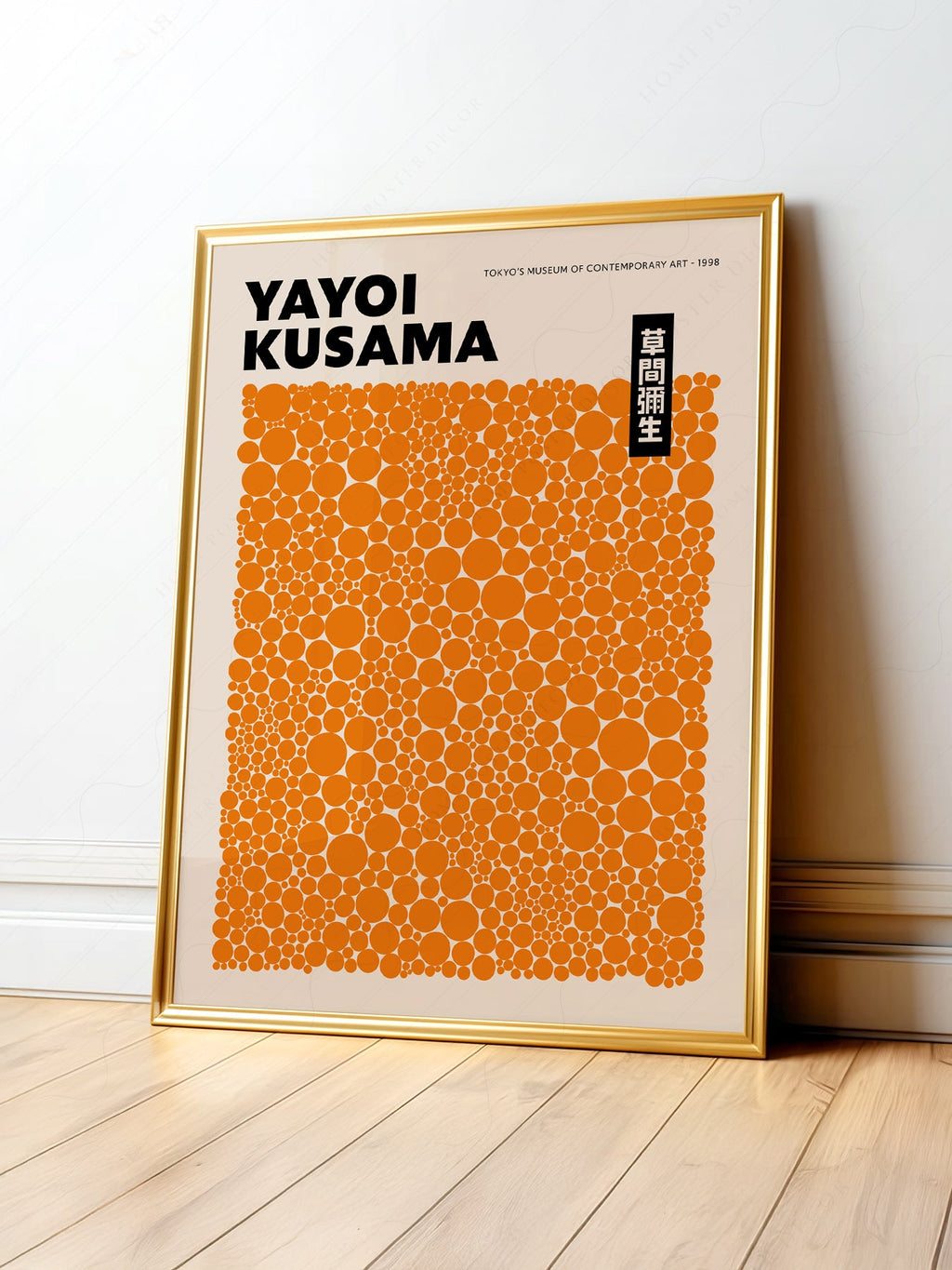 Yayoi Kusama Orange Dots Exhibition Poster – Contemporary Art Print