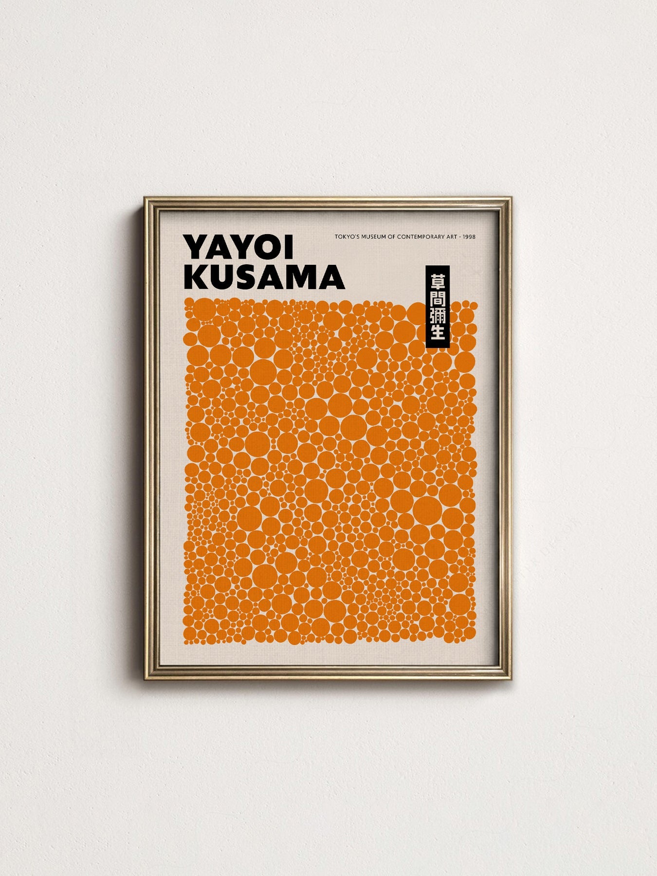 Yayoi Kusama Orange Dots Exhibition Poster – Contemporary Art Print