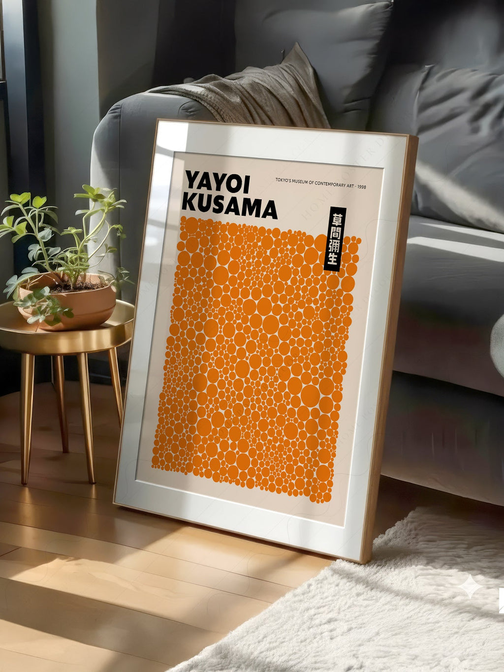 Yayoi Kusama Orange Dots Exhibition Poster – Contemporary Art Print