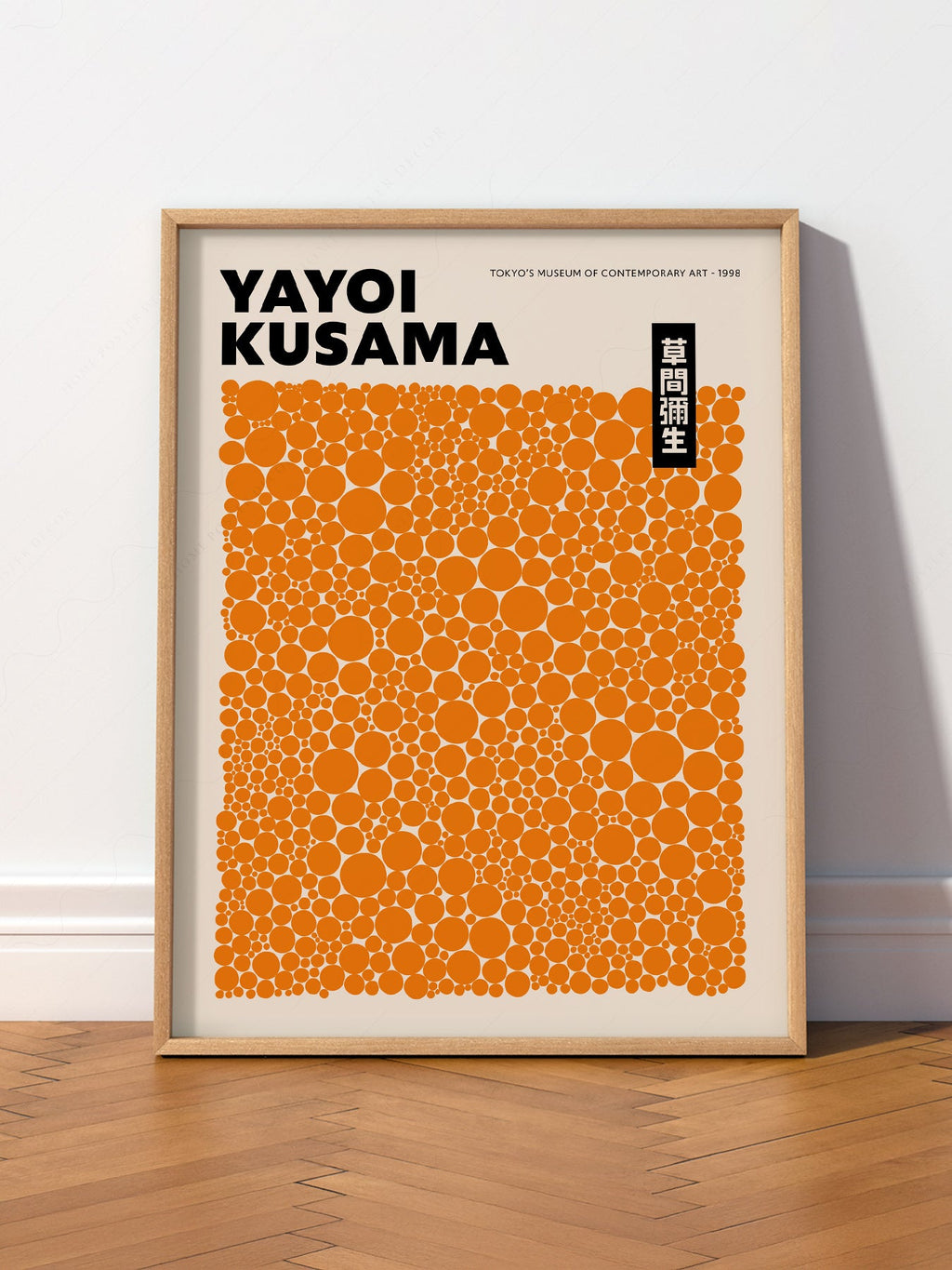 Yayoi Kusama Orange Dots Exhibition Poster – Contemporary Art Print