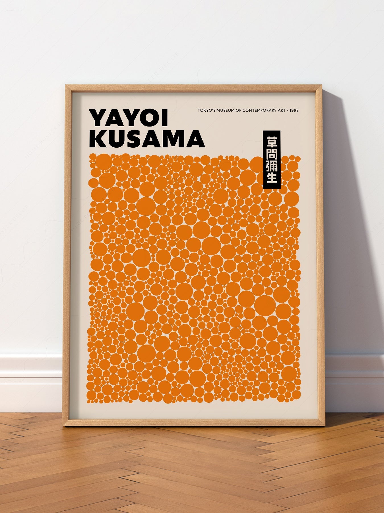 Yayoi Kusama Orange Dots Exhibition Poster – Contemporary Art Print