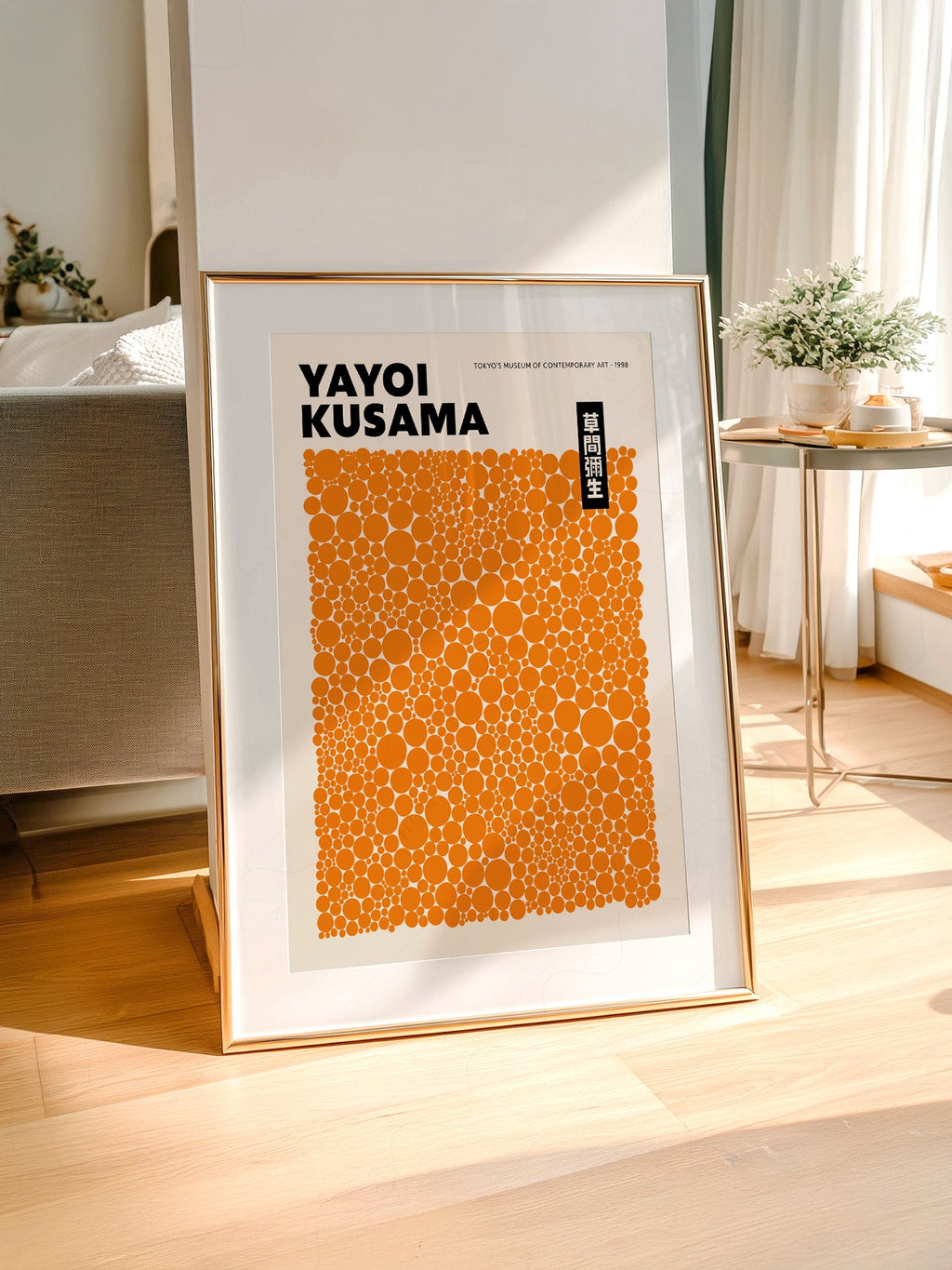 Yayoi Kusama Orange Dots Exhibition Poster – Contemporary Art Print