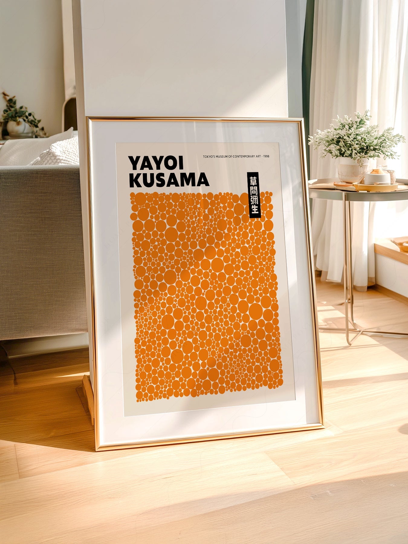 Yayoi Kusama Orange Dots Exhibition Poster – Contemporary Art Print